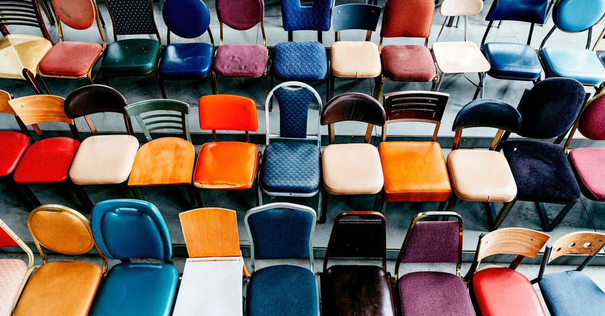 ING Events - rows of colourful empty seats